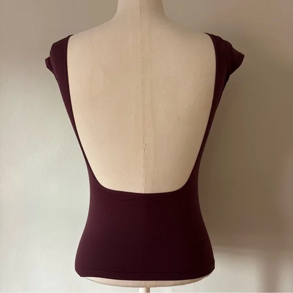 Free People Intimately Sleeveless Seamless Maroon Backless Top M/L Boho Stretch - Picture 2 of 9